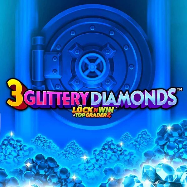 3 Glittery Diamonds slot visual from PearFiction Studios available on casinowonacoo.com