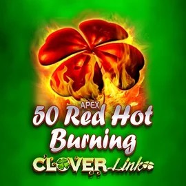 50 Red Hot Burning Clover Links slot logo by Novomatic at Wonaco Casino