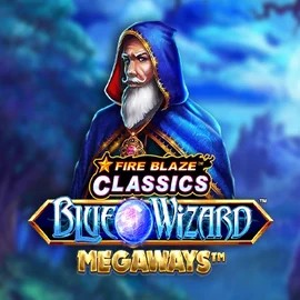 Fire Blaze Blue Wizard Megaways logo by Rarestone Gaming at Wonaco Casino
